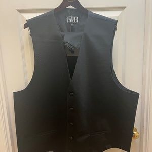 Black tux vest and pocket scarf